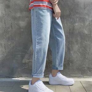 남성 밴딩 9부 청바지 여름 데일리 일자 데님 팬츠