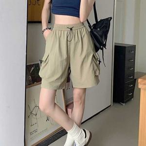 반바지 스트링 밴딩 카고 여성카고 카고쇼츠 여름 팬츠 와이드 캐주얼 포켓