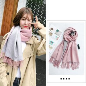 퍼머플러 양면 배색 숄 겨울 머플러 숄머플러 목도리 여성 데일리 따뜻한