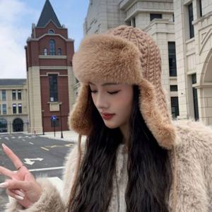 여자모자 퍼 여성 여성모자 니트 겨울모자 귀달이 겨울 군밤모자 귀달이모자