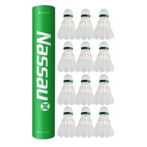 JMds 낫소 배드민턴 셔틀콕 깃털 (화이트) (NSC-701) (12개입) 배드민턴공 깃털셔틀콕 배드민턴용품