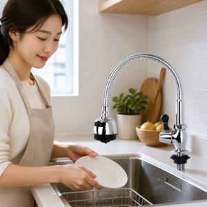 싱크대 자바라 수전 세로형 주방 수도꼭지 교체용 헤드 분리형