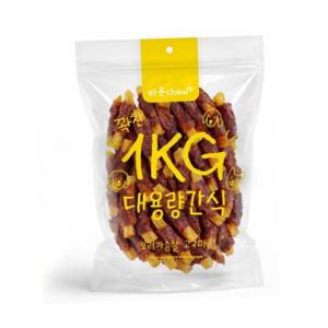 바른츄 오리 가슴살 고구마 1kg 강아지 대용량 가성비 간식