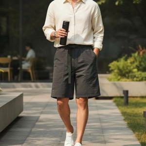 남성 여름 여름바지 외출 빅 포켓 버클 벨트 포인트 트렌디 아웃도어 반팬츠