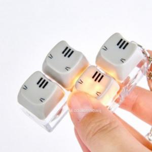 고양이 LED 키캡 키링 12개 세트 야옹이 딸깍이 클리커 가방고리 열쇠고리 학원 선물