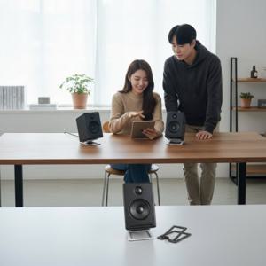블루투스 무선 책상용 스피커 거치대 오디오 받침대