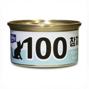 EAS 테비 고양이캔 100참치 백참치와 헤어볼 80g x 24개 1박스 간식캔 고양이 통조림