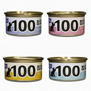 EAS 테비 고양이캔 100참치 4종 콤보 80g x 24개 1박스 간식캔 고양이 통조림
