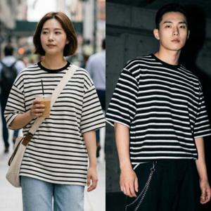 남자 반팔티 두꺼운 쿨링 면티 어깨넓어 보이는 오버핏 티셔츠