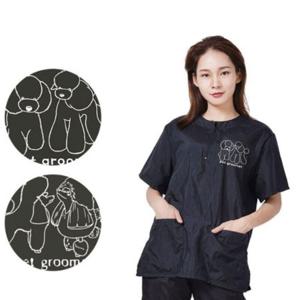 애견 미용사 남여 공용 반팔 바지 미용복 반려 동물용 가운 유니폼 사복 단체 롱바지