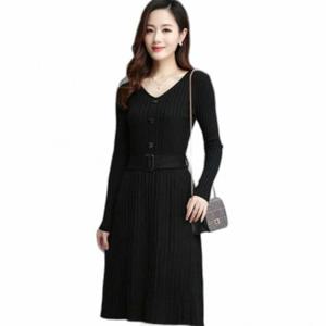 벨트 니트 원피스 H라인 여자원피스 이쁜원피스 파티룩 하객원피스 하객룩