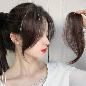 사이드뱅 가벼운 앞머리 인모 부분 가발