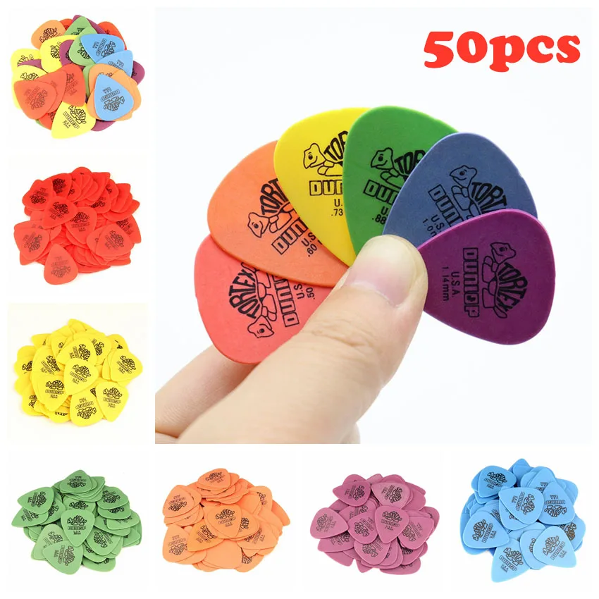 50pcs 던롭 기타 추천 일렉트릭 기타 부품 추천 액세서리 6 종류의 두께 추천