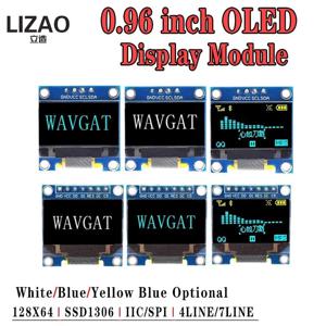 0.96 인치 I2C OLED 디스플레이 모듈 128x64 SSD1306 직렬 흰색 LCD 스크린 보드 Arduino용 전자 부품