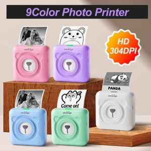 7 색 Peripage A6 304 인치 당 점 미니 포토 프린터 노트 스티커 라벨 인쇄 기계 블루투스 휴대용 무선 프린터 마커