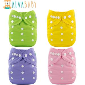 U PICK 1pc ALVABABY 솔리드 컬러 기저귀 빨 수있는 아기 천 기저귀 1pc 기저귀 삽입물 포함