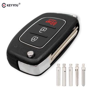 KEYYOU 3 버튼 Filp 자동차 원격 키 케이스 현대 HB20 IX35 I45 산타페 악센트 I40 I20 HY15/HY20/TOY40 Uncut Blade Key shell