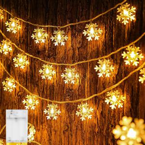 눈송이 LED 끈 조명 LED 요정 조명 배터리 전원 요정 라이트 웨딩 파티 Garland 룸 장식 Noel Navidad