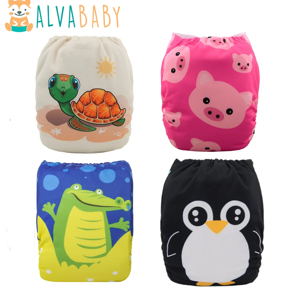 U Pick ALVABABY 디지털 위치 아기 천 기저귀 재사용 가능한 아기 천 기저귀 1pc 마이크로 화이버 인서트 포함