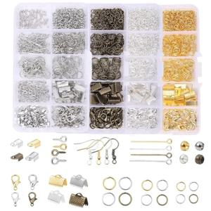 700PCS 4 색 10 그리드 상자 장식 액세서리 랍스터 버클 말 버클 오프닝 단일 원형 귀고리 9 문자 바늘