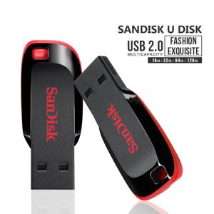 샌디스크 크루저 블레이드 USB 플래시 드라이브, CZ50 USB 2.0, 128GB, 64GB, 32GB, 16GB, 미니 펜 드라이브, 펜드라이브 지지대, 공식 인증