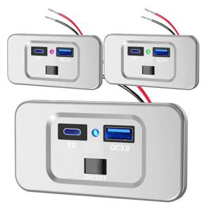 RV USB 콘센트 PD QC3 고속 충전 포트 자동차 충전기 어댑터, 캐러밴 모터홈 충전 소켓 어댑터, 자동차 액세서리
