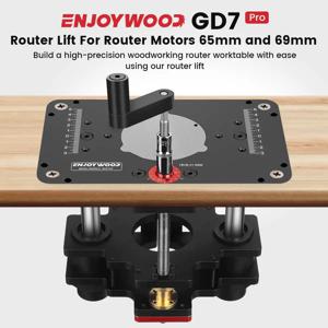 65mm 69mm 목재 라우터 테이블 용 GD7 PRO 라우터 리프트 ENJOYWOOD의 플레이트 정밀 목공 도구로 리프트 설정