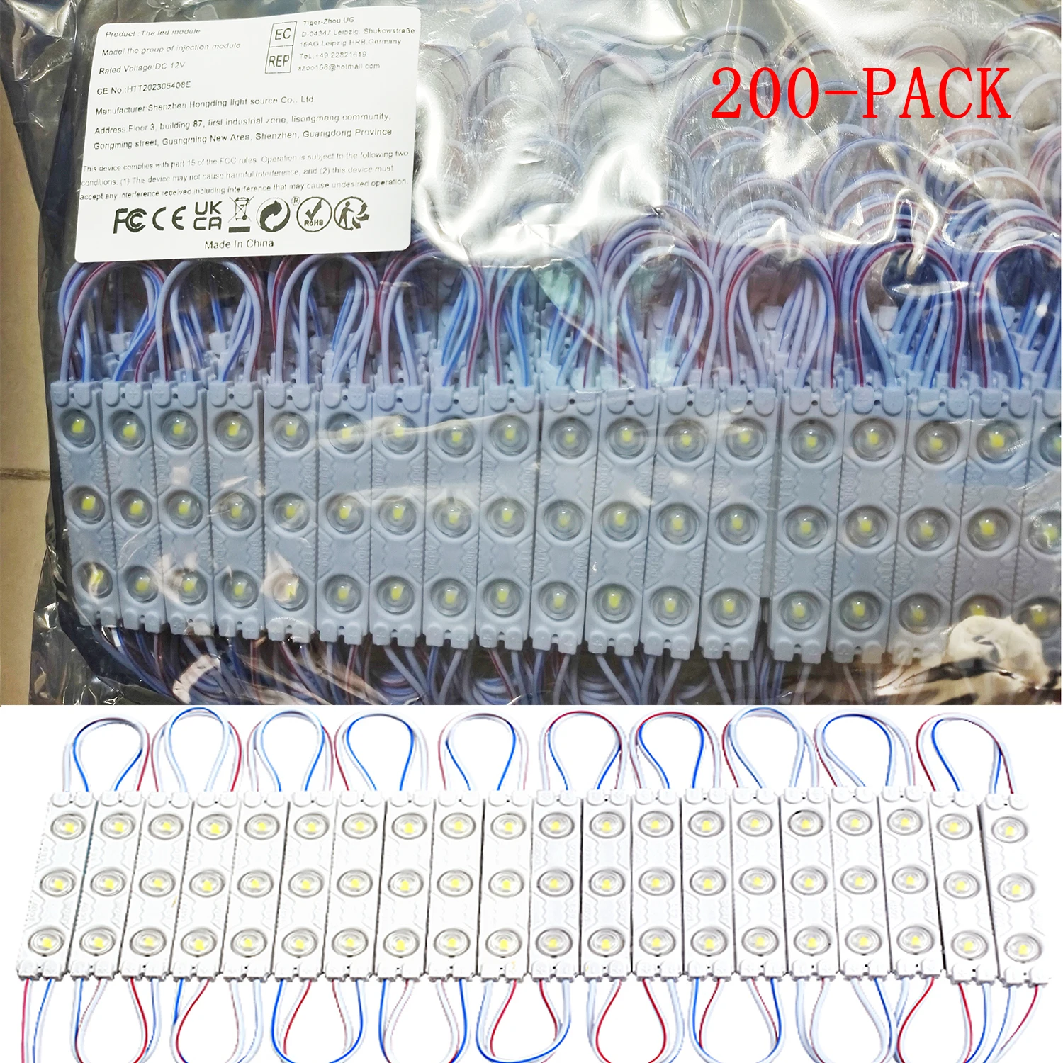 200pcs DC12V 2835 3LED 모듈 주입 야외 방수 IP67 스트립 빛 상점 간판 광고 기호 편지 장식