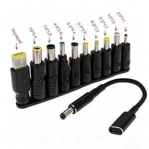 65W 타입 C 노트북 전원 어댑터 커넥터 플러그 USB 타입 C - 범용 노트북 충전기 잭 충전 케이블 코드 (노트북용)