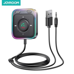 Joyroom Bluetooth 5.4 AUX 차량용 어댑터 자동차 음악/핸즈프리 통화를 위한 더 강력한 듀얼 마이크 및 소음 제거 Bluetooth 수신기