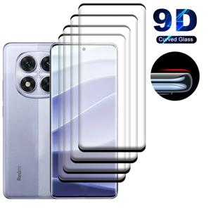 Redmi Note 14 Pro 유리 용 4Pcs Xiaomi Redmi Note 14 Pro Plus 강화 유리 전체 곡선 9H 화면 보호기 Redmi Note 14 Pro