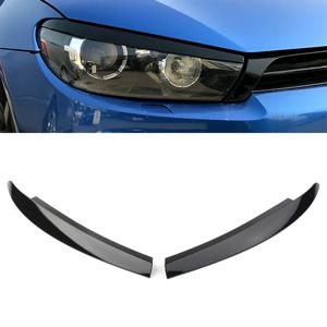 광택 블랙 자동차 헤드 라이트 램프 눈썹 눈꺼풀 커버 트림 VW Scirocco 2009 2010 2011 2012 2013 2014 2015 2016 2017