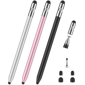 전문 3-in-1 스타일러스 펜 고감도 금속 터치 스크린 펜 Bluetooth 없음 범용 용량 성 터치 연필