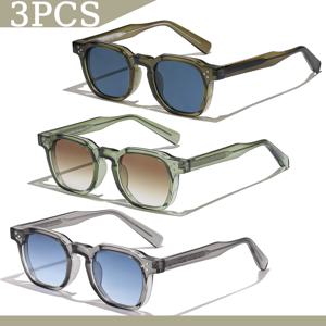 1/2/3 Pcs 도매 새로운 광장 레트로 선글라스 남자 패션 펑크 태양 안경 여성 여행 안경 Lunette De Soleil Femme UV400