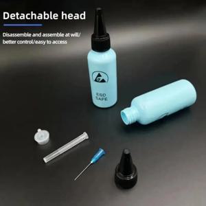 60ml 플라스틱 액체 알코올 병 로진 용제 정전기 방지 접착제 병 접착제 DIY 수리 도구 용 디스펜스 바늘 포함