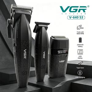 VGR 바리깡 트리머 이발기 클리퍼 헤어 트리머 전문가용 헤어 커팅기 9000 RPM 이발기 면도기 무선 헤어 클리퍼 LED 남성용 트리머 V-640 S3