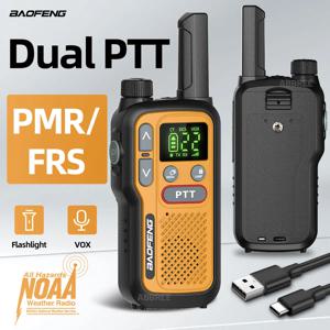 2PCS Baofeng BF-T18 Portable Mini Walkie Talkie Dual PTT NOAA Flashlight PMR FRS Type-C Charge Long Range Two Way Ham Radio