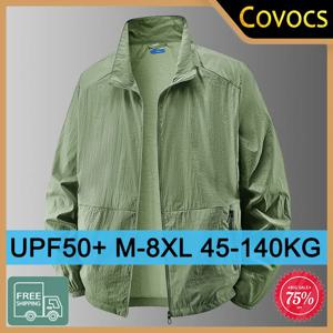 남성 여름 UPF50 + 썬 프로텍션 자켓 플러스 사이즈 M-8XL 통기성 셔츠 UV 증거 낚시 아이스 실크 썬 스크린 코트 남성상의