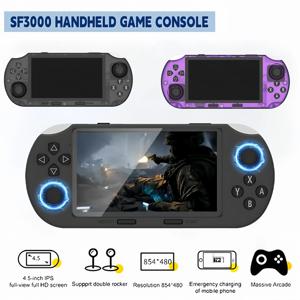 SF3000 레트로 휴대용 비디오 게임 콘솔 클래식 게임 포켓 플레이어 4.5인치 IPS 스크린 3000mAh 휴대용 리눅스 시스템