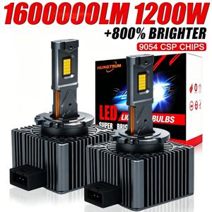 D3S D1S LED 헤드라이트 캔버스 1:1 HID D2S D4S D8S D1R D2R D3R D4R 자동차 램프 1600000LM 1200W 플러그 앤 플레이 터보 LED 전구