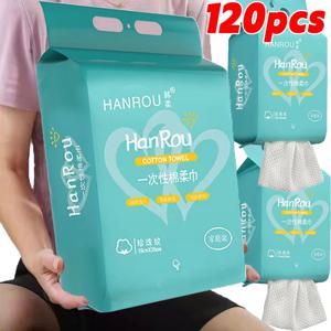 20/120pcs 일회용 페이스 타올 홈 욕실 하단 당김형 페이셜 클렌징 타올 부드러운 추출 가능한 메이크업 리무버 페이퍼