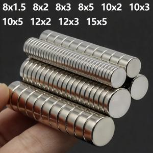 강력한 네오디뮴 자석 N35 NdfeB 영구 자석 원형 초강력 냉장고 자석 DIY 8x2 8x3 10x3 10x5 12x3mm