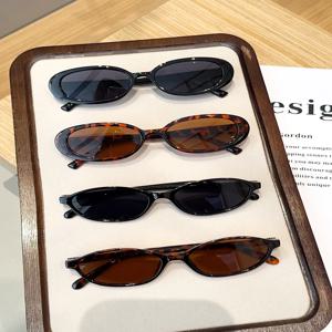 1PC/4Pcs 세련된 혼합 안경 세트, 타원형 안경, 시크한 블랙, 거북이 껍질 안경, 매일 착용하기에 적합