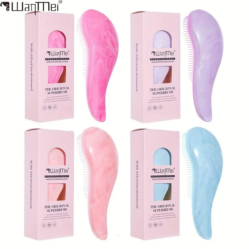 1개입 엉킴 방지 헤어브러시 부드러운 두피 마사지 빗 정전기 방지 부드러운 그루밍 브러시 살롱 헤어 스타일링 브러시 액세서리 도구