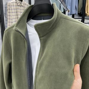 양면 플리스 스웨트셔츠 남성용 가을 겨울 플리스 오픈 가디건 먼지 방지 내마모성 보온 재킷