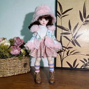귀여운 패션 30cm 인형 옷 스웨터 코트 예쁜 인형 드레스 가을 겨울 스타일 캐주얼 1/6 BJD 인형 의상 세트 소녀 장난감 선물
