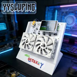 YYSLuping 공장 기계 9.6Th/s-12Th/s 8PCS BM1370 ASIC 기반 오픈 소스 비트코인 ​​솔로 마이너 NerdOCTAxe(전원 공급 장치 포함)