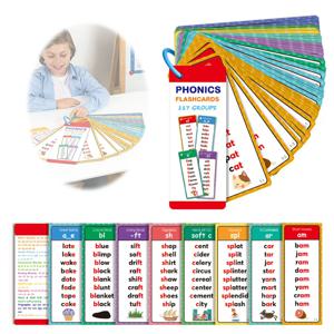 60개/세트 Phonics 단어 목록 카드, 117 그룹 발음 단어 목록, 900개 이상의 발음된 운율 단어 조기 학습 장난감