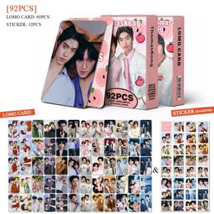 60PCS 토마스콩 양면 로모 카드 32PCS 스티커 세트 태국 BL 연예인 HD 포토 카드 팬 컬렉션 선물