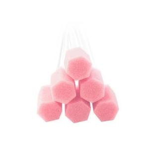 100PCS 매화 디자인 구강 관리 스폰지 면봉 휴대용 스폰지 헤드 일회용 스폰지 스틱 소독제 치아 청소 스폰지
